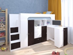 Кровать-чердак Астра 11 Белый - Венге